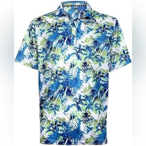 Tattoo Aloha Floral Hawaii Hawaiian Tropical Vacation Cruise Golf Shirt